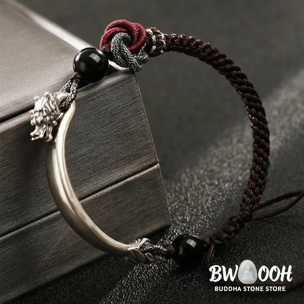 Buddha Stones 925 Sterling Silver Auspicious Dragon Success Handcrafted Braided Bracelet - 16 + 8cm - Bracelet