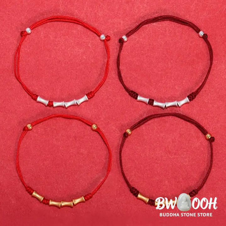 BWOOOH 925 Sterling Silver Bamboo Design Protection Luck Braided Bracelet | spiritual healing bracelet