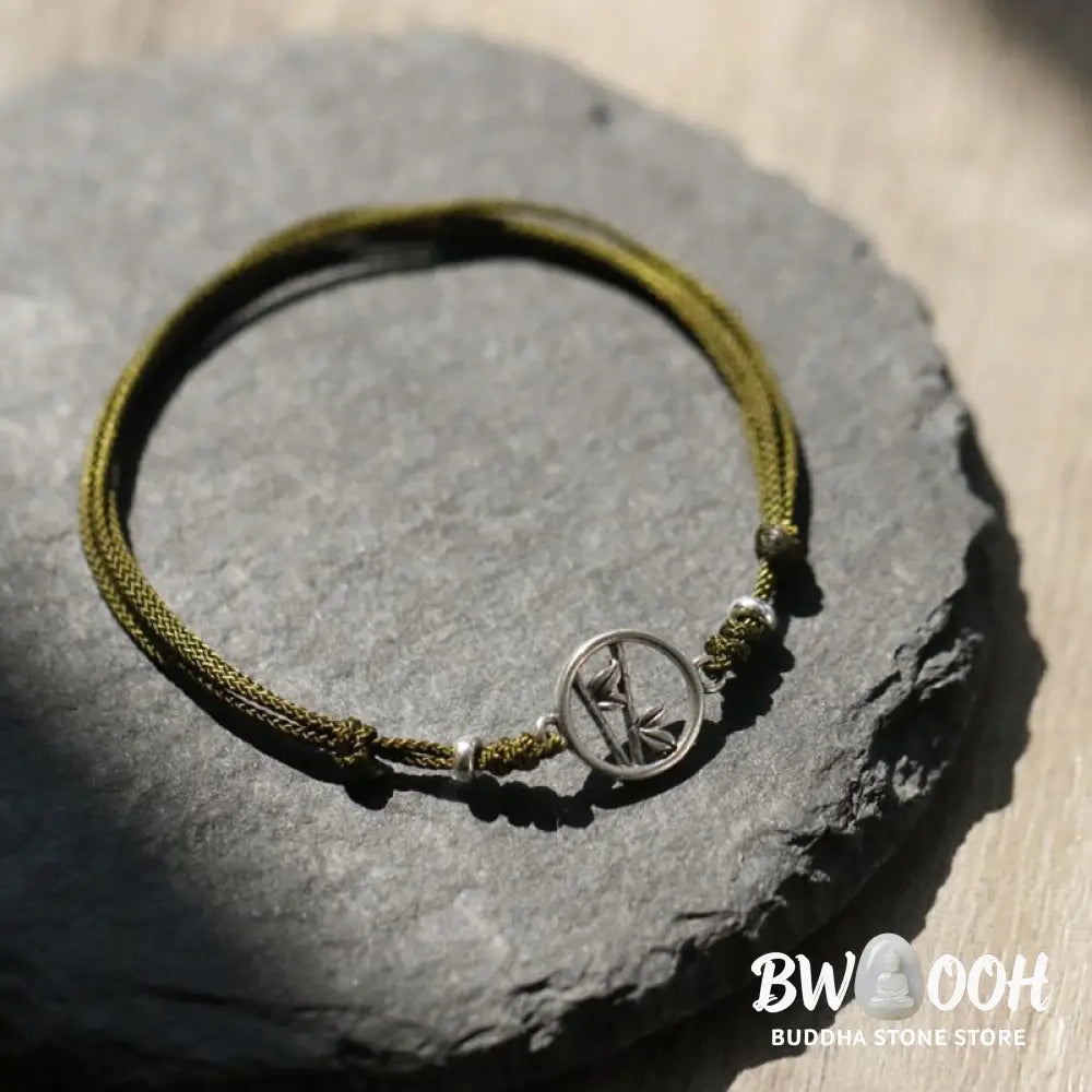 Buddha Stones 925 Sterling Silver Bamboo Luck String Bracelet - BWOOOH - 925 Sterling Silver Bamboo(Wrist Circumference