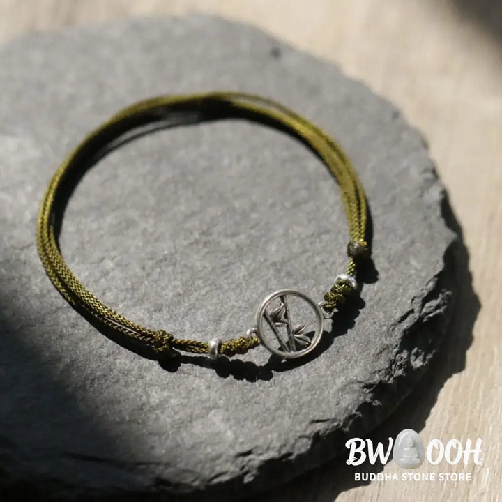 Buddha Stones 925 Sterling Silver Bamboo Luck String Bracelet - BWOOOH - 925 Sterling Silver Bamboo(Wrist Circumference