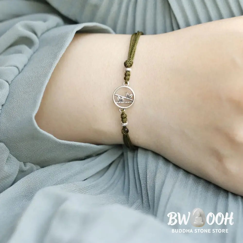 Buddha Stones 925 Sterling Silver Bamboo Luck String Bracelet - BWOOOH - 925 Sterling Silver Bamboo(Wrist Circumference