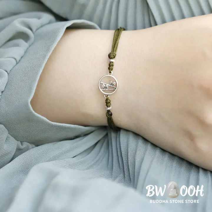Buddha Stones 925 Sterling Silver Bamboo Luck String Bracelet - BWOOOH - 925 Sterling Silver Bamboo(Wrist Circumference