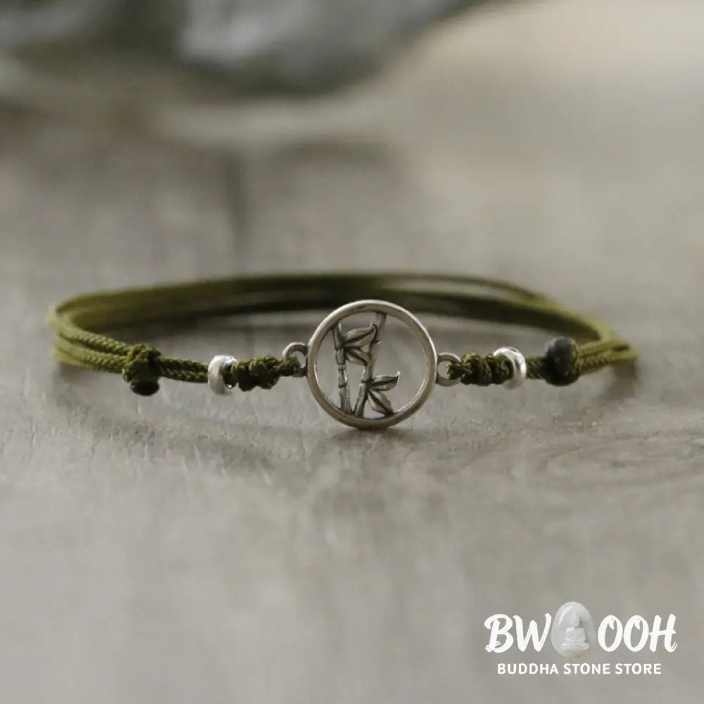 Buddha Stones 925 Sterling Silver Bamboo Luck String Bracelet - BWOOOH - 925 Sterling Silver Bamboo(Wrist Circumference