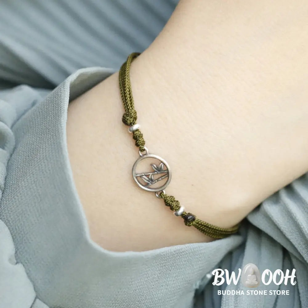 Buddha Stones 925 Sterling Silver Bamboo Luck String Bracelet - BWOOOH - 925 Sterling Silver Bamboo(Wrist Circumference