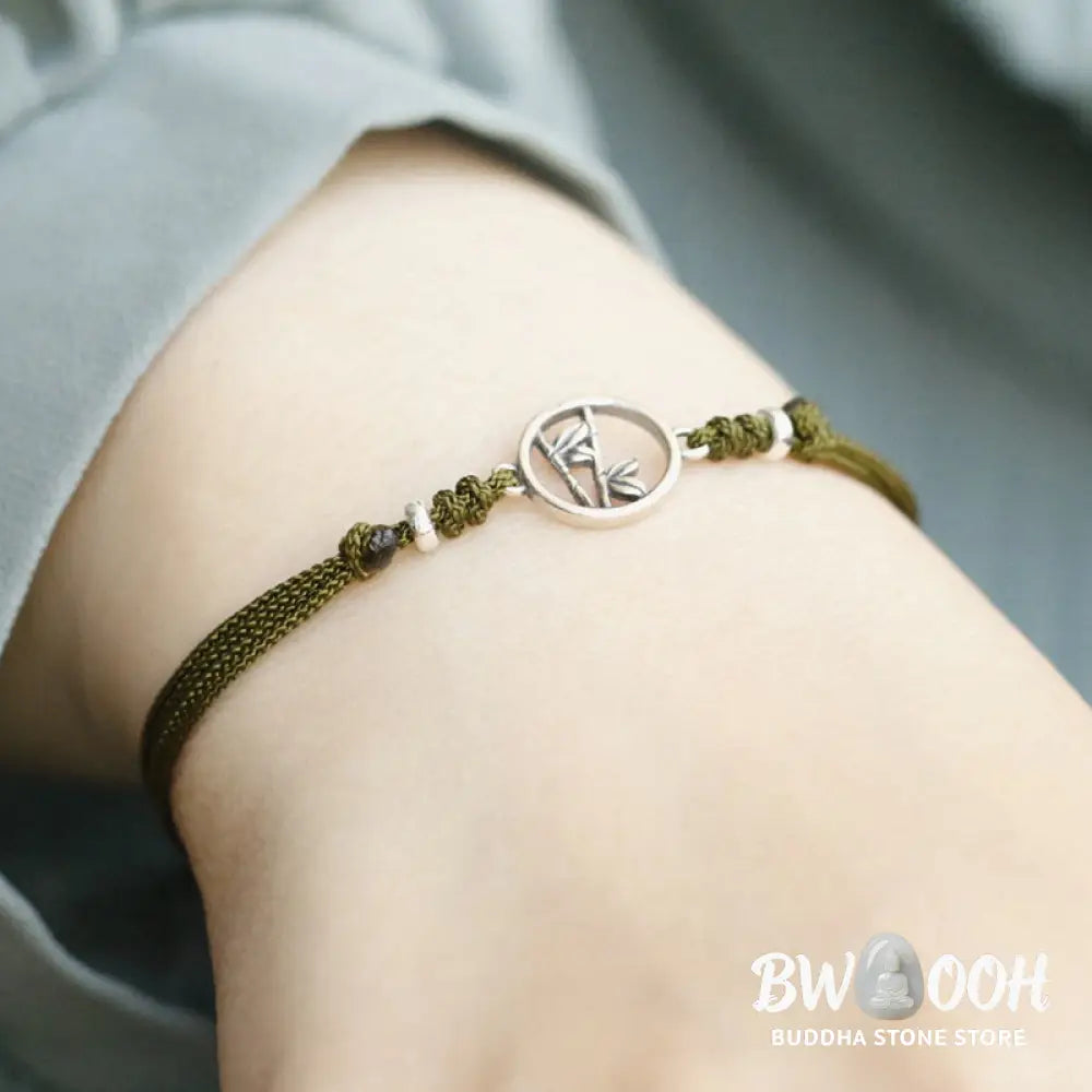 Buddha Stones 925 Sterling Silver Bamboo Luck String Bracelet - BWOOOH - 925 Sterling Silver Bamboo(Wrist Circumference