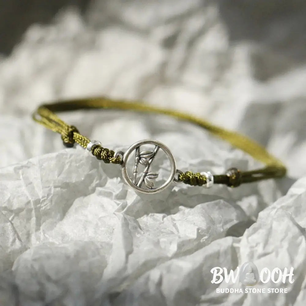 Buddha Stones 925 Sterling Silver Bamboo Luck String Bracelet - BWOOOH - 925 Sterling Silver Bamboo(Wrist Circumference