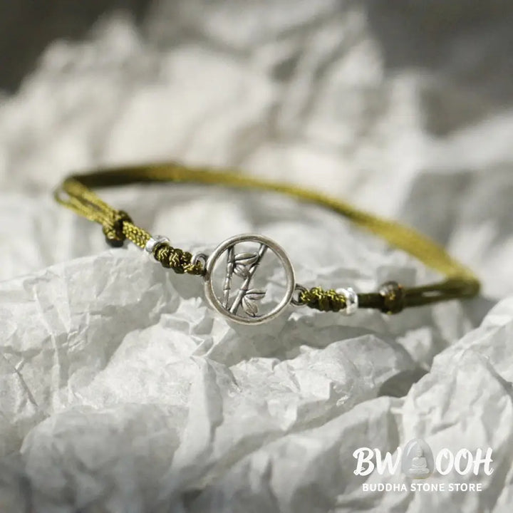 Buddha Stones 925 Sterling Silver Bamboo Luck String Bracelet - BWOOOH - 925 Sterling Silver Bamboo(Wrist Circumference