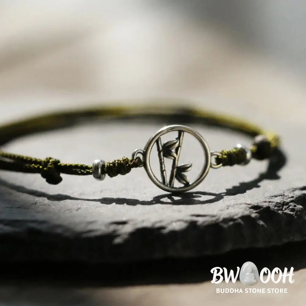 Buddha Stones 925 Sterling Silver Bamboo Luck String Bracelet - BWOOOH - 925 Sterling Silver Bamboo(Wrist Circumference