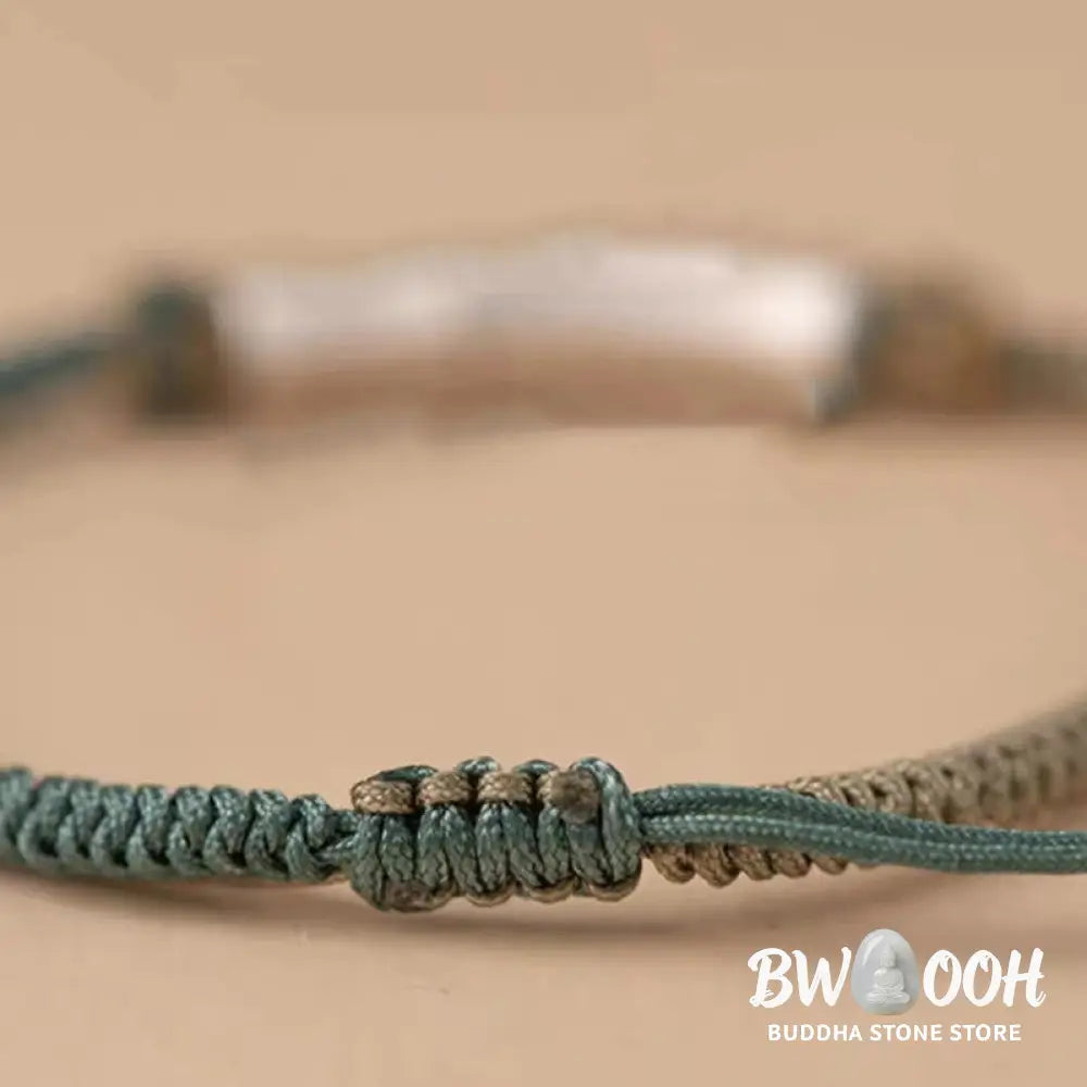 Buddha Stones 925 Sterling Silver Bamboo Protection Braided Bracelet - BWOOOH - Bracelet