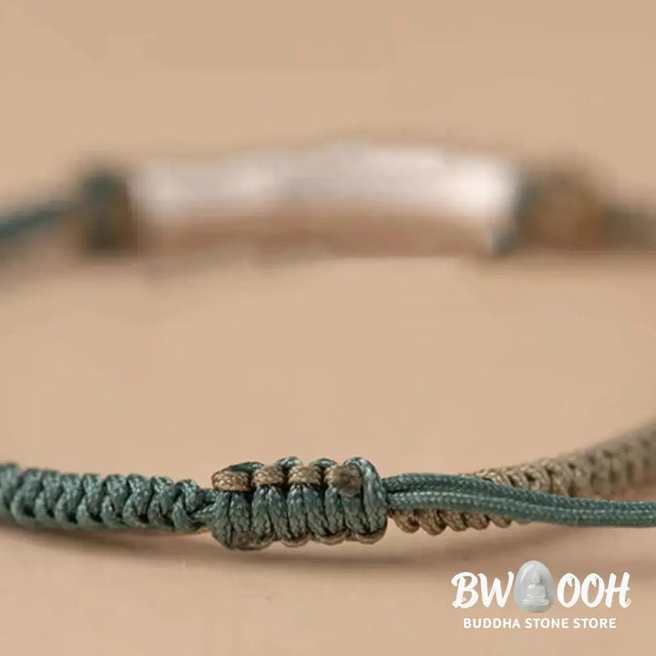 Buddha Stones 925 Sterling Silver Bamboo Protection Braided Bracelet - BWOOOH - Bracelet