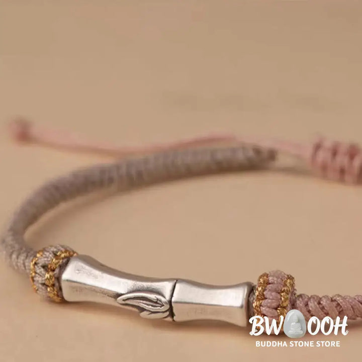 Buddha Stones 925 Sterling Silver Bamboo Protection Braided Bracelet - BWOOOH - Bracelet