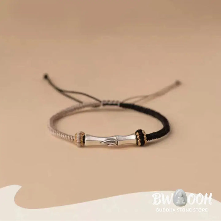 Buddha Stones 925 Sterling Silver Bamboo Protection Braided Bracelet - BWOOOH - Bracelet