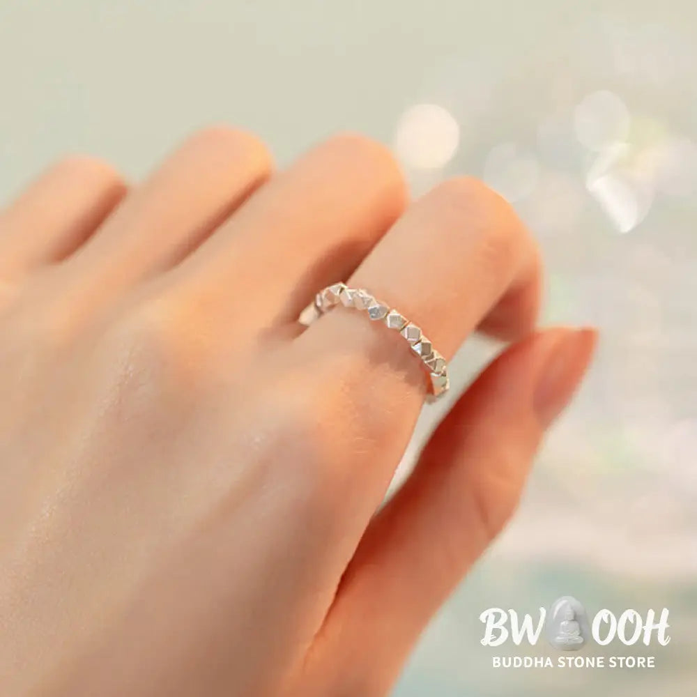 Buddha Stones 925 Sterling Silver Beaded Blessing Ring (Extra 35% Off | USE CODE: FS35) - Ring