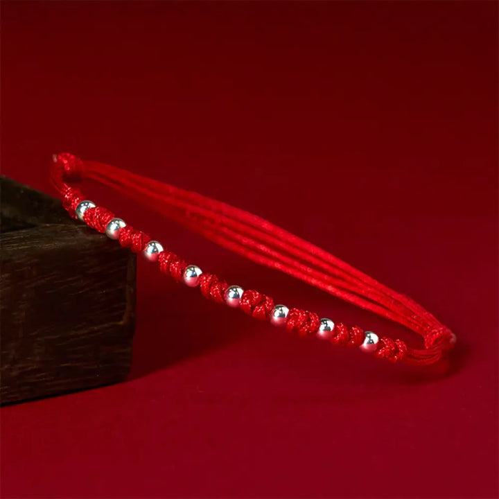 BWOOOH 925 Sterling Silver Beads Red String Adjustable Lu
