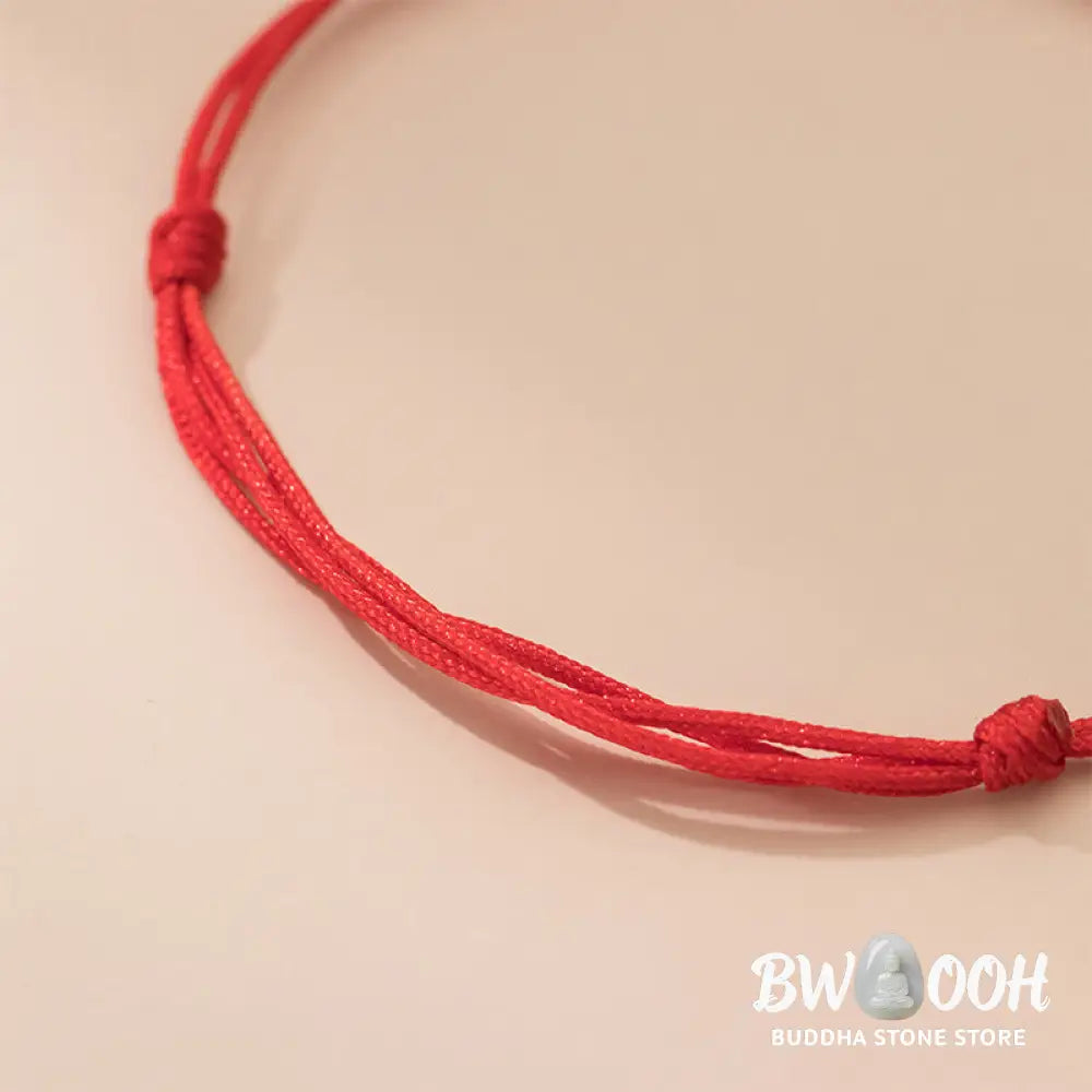 Buddha Stones 925 Sterling Silver Beads Red String Adjustable Luck Bracelet - 925 Sterling Silver(Wrist Circumference: