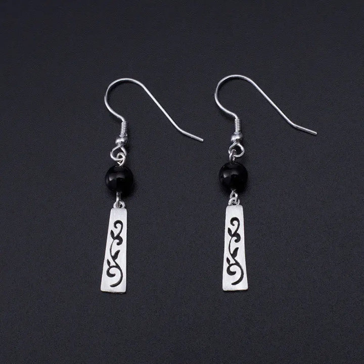 BWOOOH 925 Sterling Silver Black Onyx Hollow Vine Protection Drop Earrings — Sterling Silver crystal healing bracelet for ...