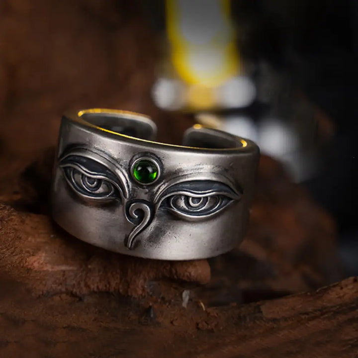 BWOOOH 925 Sterling Silver Bodhisattva Tara Calm Adjustable Ring — Sterling Silver crystal healing bracelet for spiritual ...