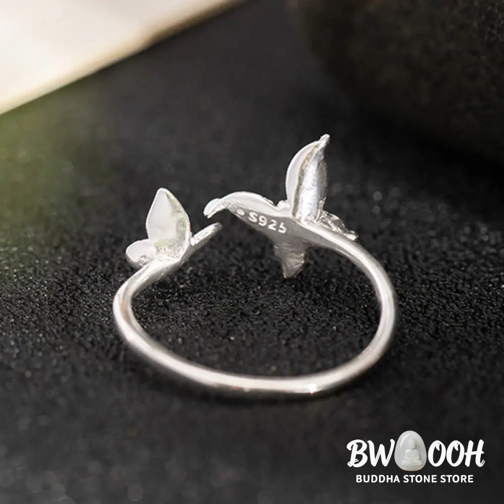 Buddha Stones 925 Sterling Silver Butterfly Love Ring - Ring