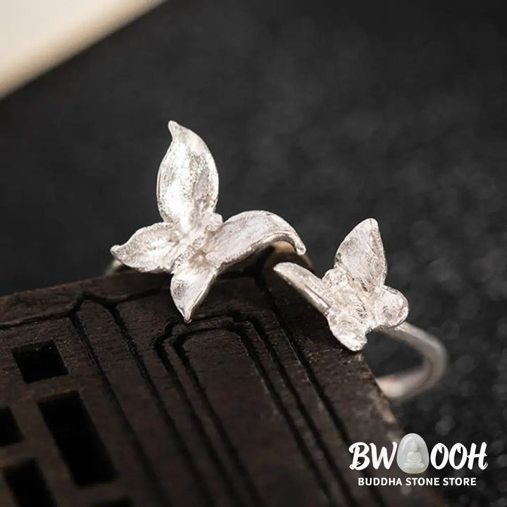 Buddha Stones 925 Sterling Silver Butterfly Love Ring - Ring