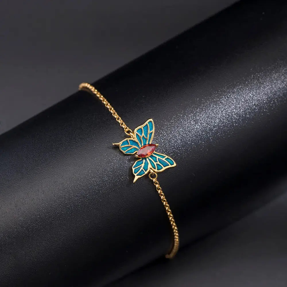 BWOOOH 925 Sterling Silver Butterfly Zircon Love Chain Bracelet - BWOOOH - Feng Shui Butterfly(Love♥Freedom)