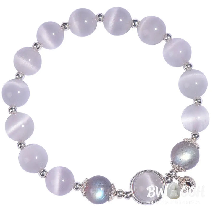 BWOOOH 925 Sterling Silver Cat Eye Moonstone Love Support Bracelet | spiritual healing bracelet