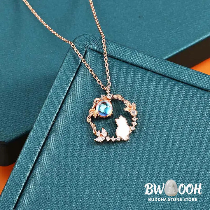 Buddha Stones 925 Sterling Silver Cat Flower Blessing Earrings Bracelet Necklace Pendant - BWOOOH - Bracelet Necklaces