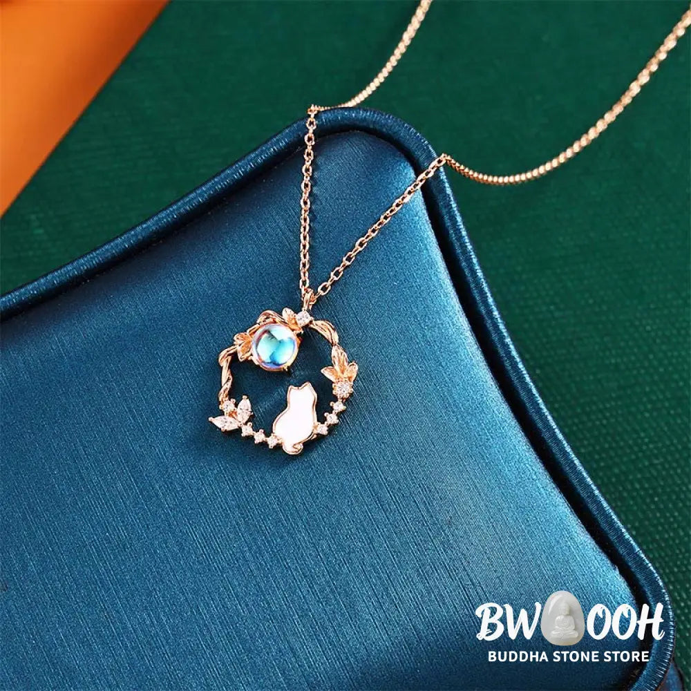 Buddha Stones 925 Sterling Silver Cat Flower Blessing Earrings Bracelet Necklace Pendant - BWOOOH - Bracelet Necklaces