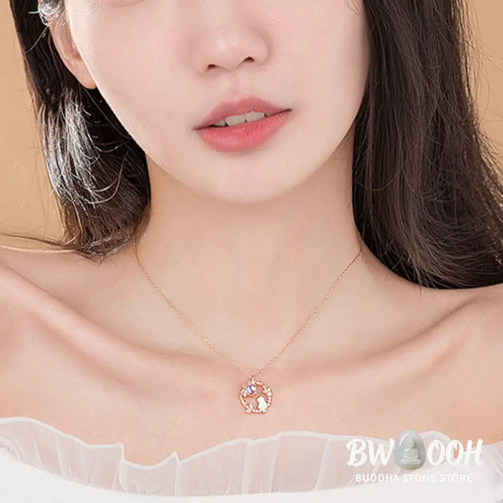 Buddha Stones 925 Sterling Silver Cat Flower Blessing Earrings Bracelet Necklace Pendant - BWOOOH - Bracelet Necklaces