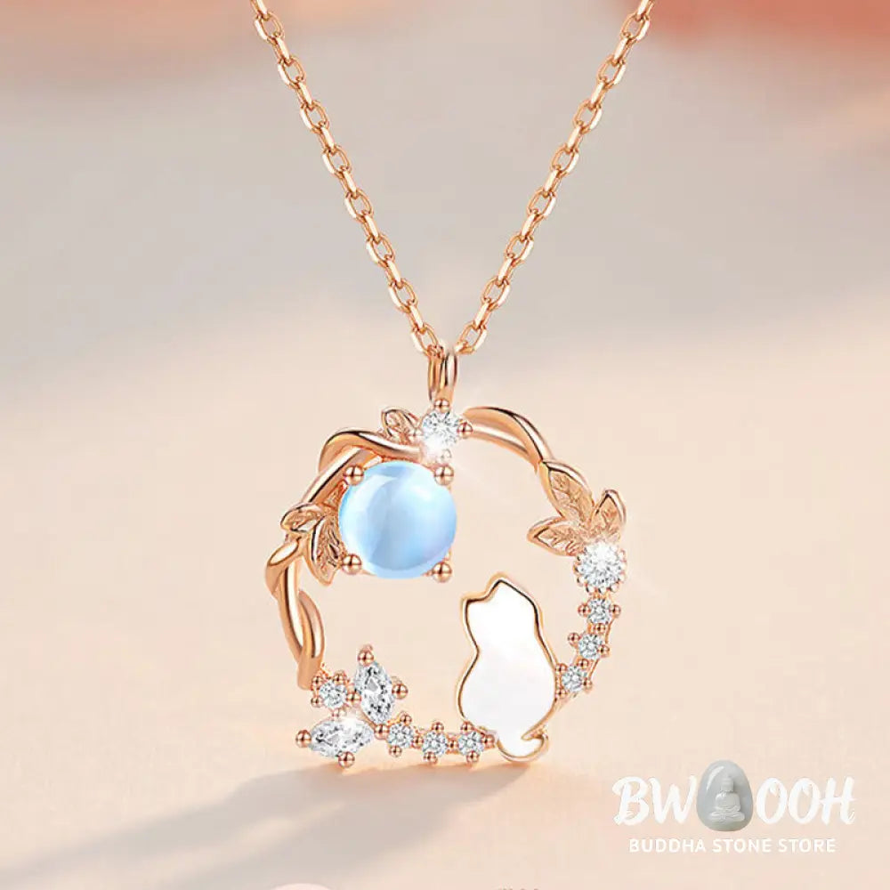 Buddha Stones 925 Sterling Silver Cat Flower Blessing Earrings Bracelet Necklace Pendant - BWOOOH - Bracelet Necklaces