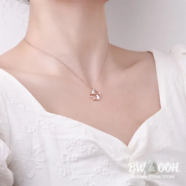Buddha Stones 925 Sterling Silver Cat Flower Blessing Earrings Bracelet Necklace Pendant - BWOOOH - Bracelet Necklaces