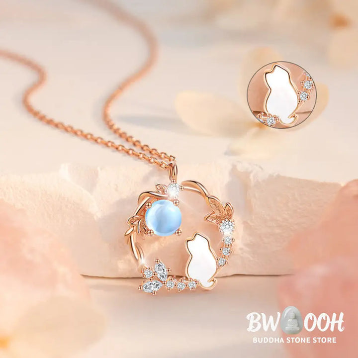 Buddha Stones 925 Sterling Silver Cat Flower Blessing Earrings Bracelet Necklace Pendant - BWOOOH - Bracelet Necklaces