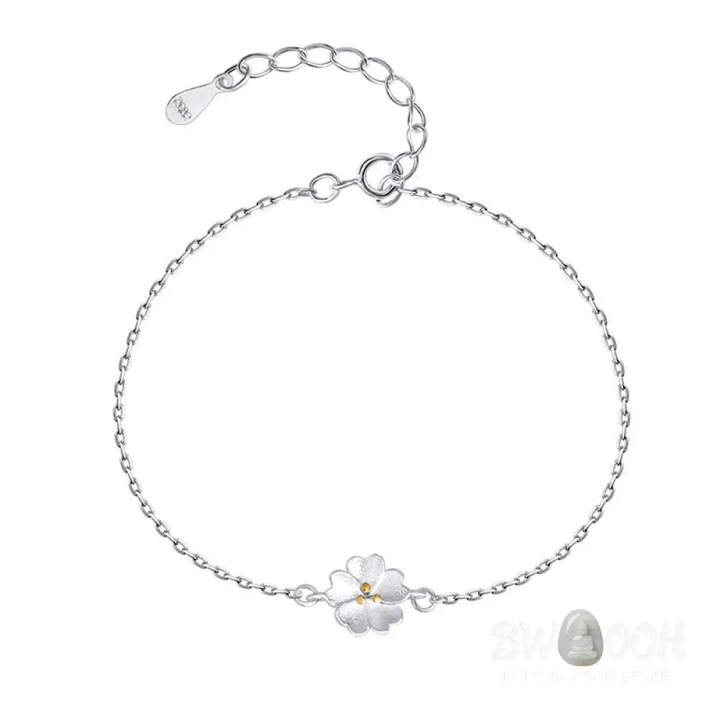 BWOOOH 925 Sterling Silver Cherry Blossom Blessing Chain Bracelet | spiritual healing bracelet