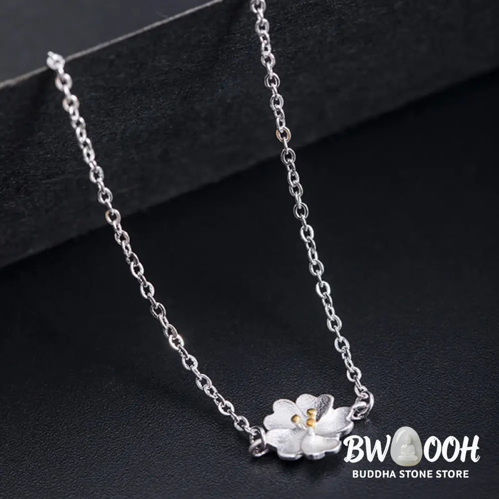 BWOOOH 925 Sterling Silver Cherry Blossom Blessing Chain Bracelet | spiritual healing bracelet