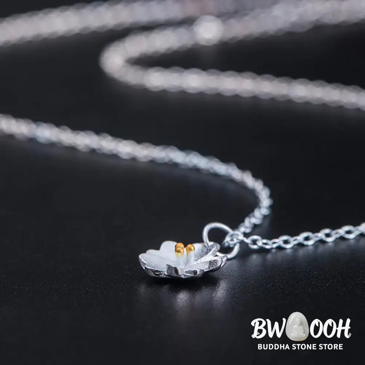 Buddha Stones 925 Sterling Silver Cherry Blossom Flower Blessing Necklace Pendant - BWOOOH - Cherry Blossom - Necklaces