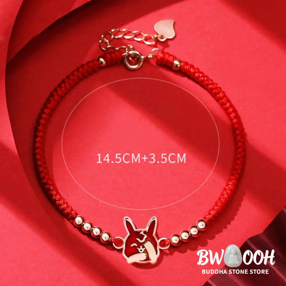 Buddha Stones 925 Sterling Silver Chinese Zodiac Luck Faith Discolor Red String Bracelet - BWOOOH - Bracelet