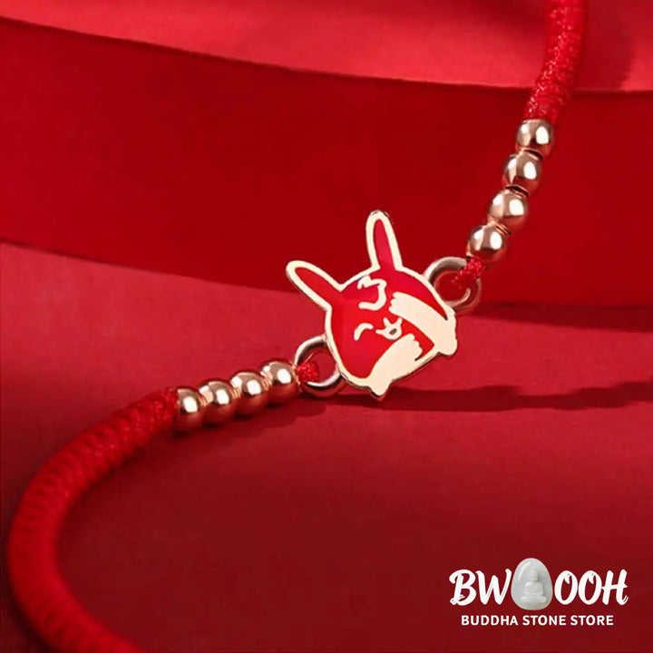 Buddha Stones 925 Sterling Silver Chinese Zodiac Luck Faith Discolor Red String Bracelet - BWOOOH - Bracelet