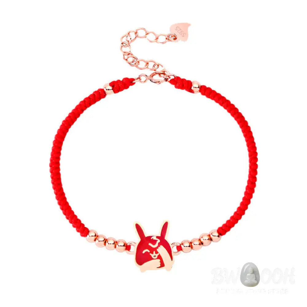 Buddha Stones 925 Sterling Silver Chinese Zodiac Luck Faith Discolor Red String Bracelet - BWOOOH - Bracelet