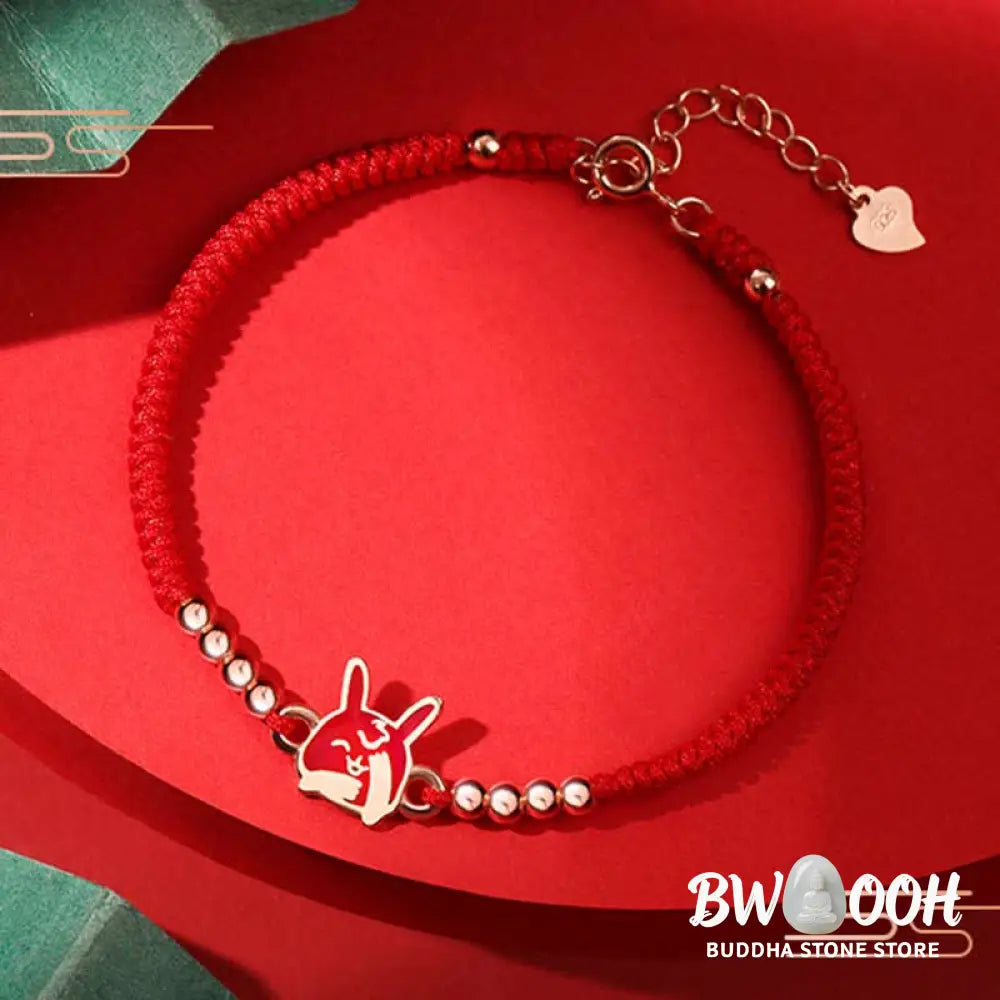 Buddha Stones 925 Sterling Silver Chinese Zodiac Luck Faith Discolor Red String Bracelet - BWOOOH - Bracelet