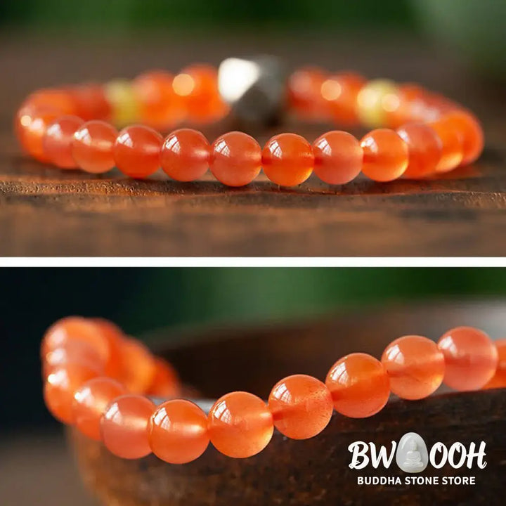 Buddha Stones 925 Sterling Silver Chinese Zodiac Natal Buddha Amulet Red Agate Amber Self-acceptance Bracelet - BWOOOH
