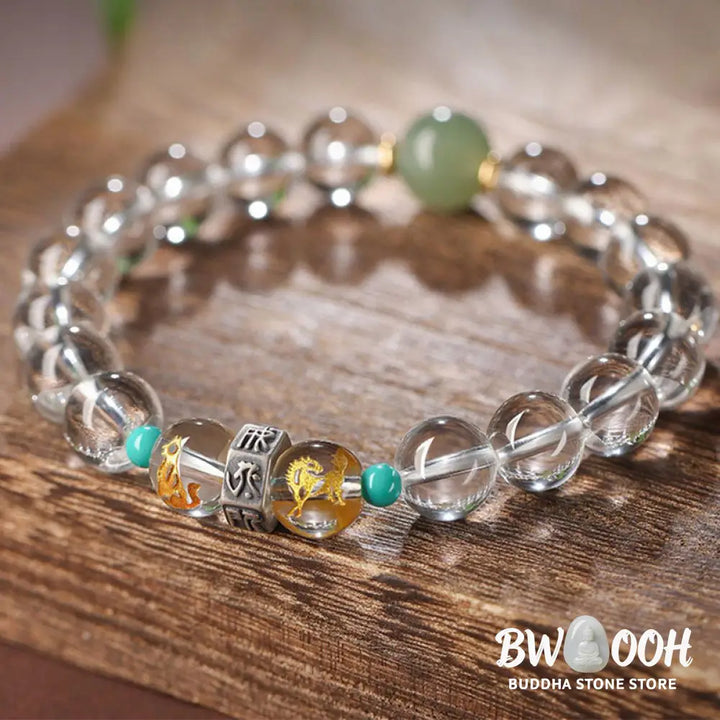 Buddha Stones 925 Sterling Silver Chinese Zodiac Natal Buddha Auspicious Groups White Crystal Hetian Jade Healing