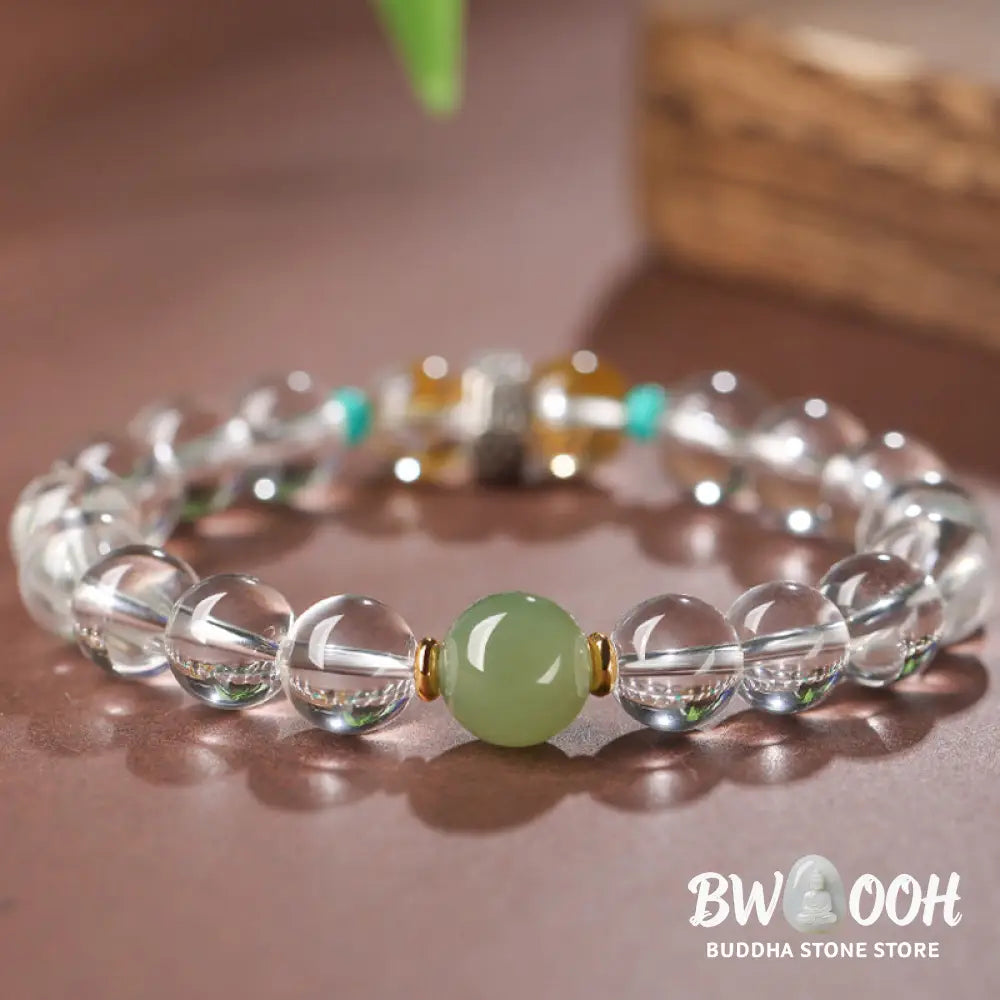 Buddha Stones 925 Sterling Silver Chinese Zodiac Natal Buddha Auspicious Groups White Crystal Hetian Jade Healing