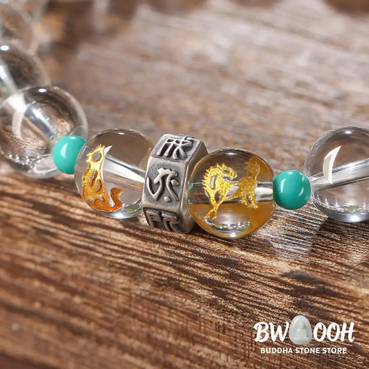 Buddha Stones 925 Sterling Silver Chinese Zodiac Natal Buddha Auspicious Groups White Crystal Hetian Jade Healing