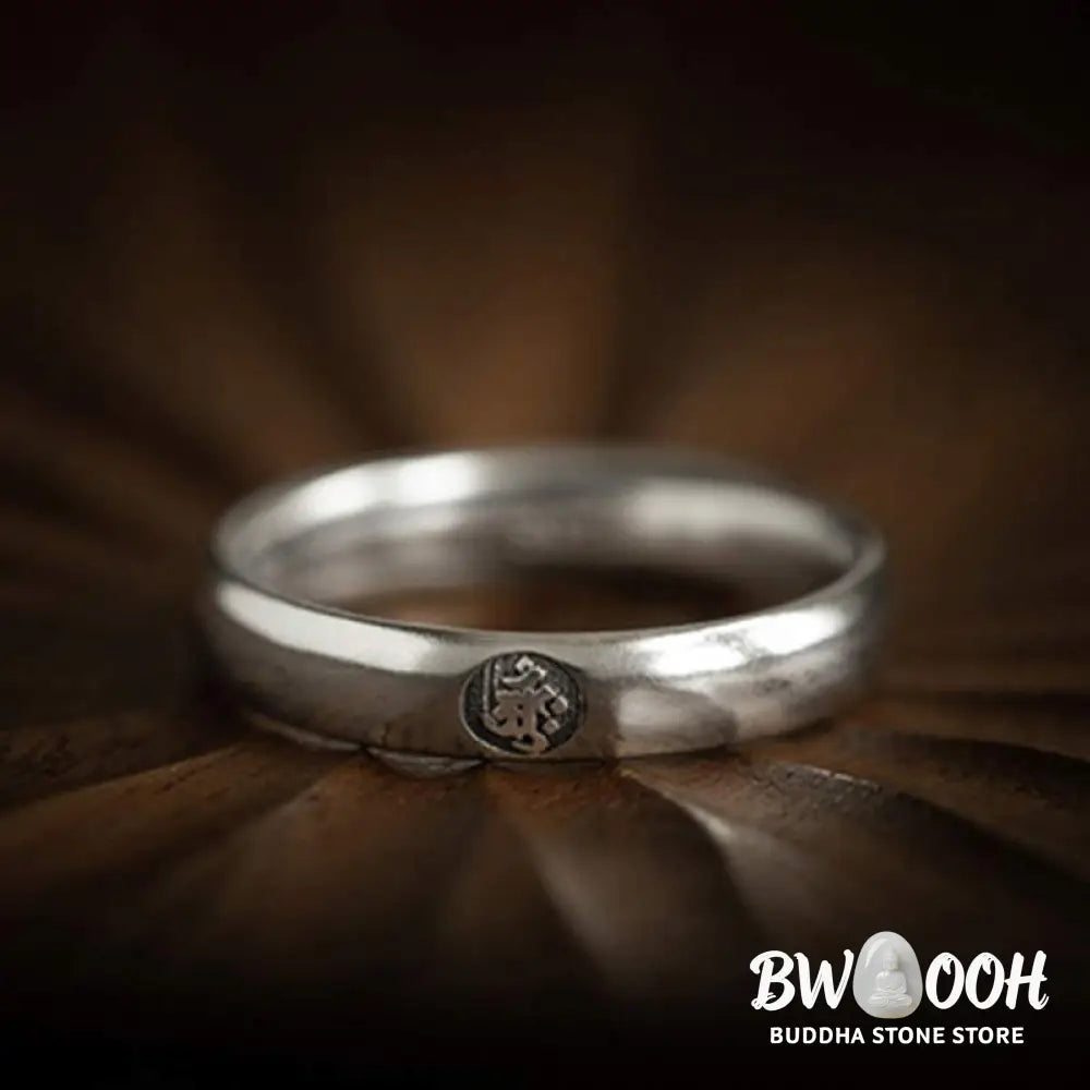 Buddha Stones 925 Sterling Silver Chinese Zodiac Natal Buddha Blessing Couple Ring - BWOOOH - Rings