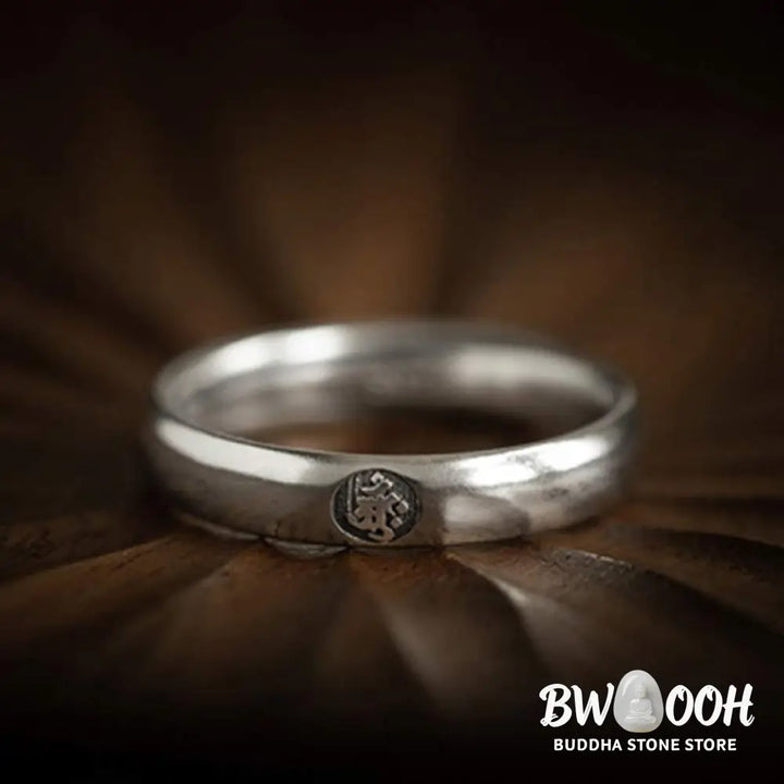 Buddha Stones 925 Sterling Silver Chinese Zodiac Natal Buddha Blessing Couple Ring - BWOOOH - Rings