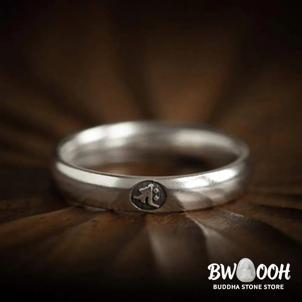 Buddha Stones 925 Sterling Silver Chinese Zodiac Natal Buddha Blessing Couple Ring - BWOOOH - Rings