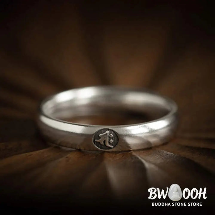 Buddha Stones 925 Sterling Silver Chinese Zodiac Natal Buddha Blessing Couple Ring - BWOOOH - Rings