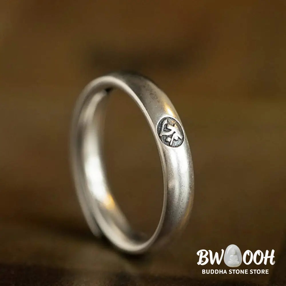 Buddha Stones 925 Sterling Silver Chinese Zodiac Natal Buddha Blessing Couple Ring - BWOOOH - Rings