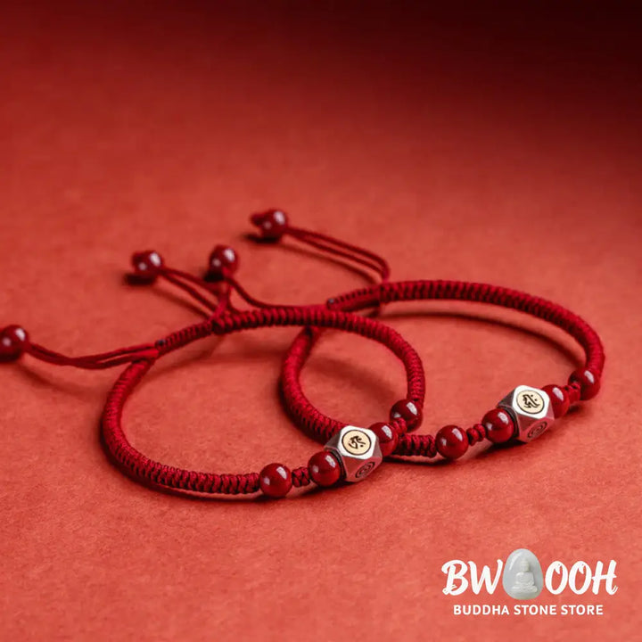 Buddha Stones 925 Sterling Silver Chinese Zodiac Natal Buddha Cinnabar Calm Bracelet - BWOOOH - Bracelet