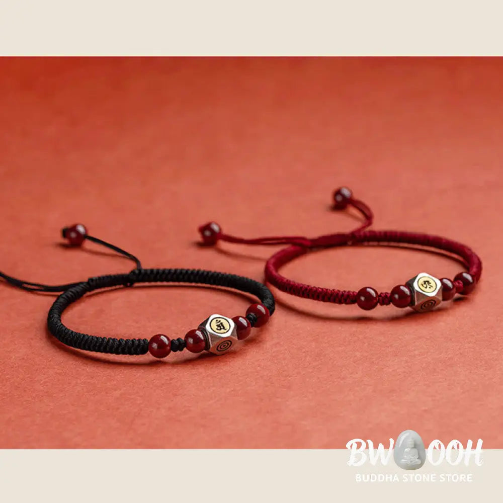 Buddha Stones 925 Sterling Silver Chinese Zodiac Natal Buddha Cinnabar Calm Bracelet - BWOOOH - Bracelet
