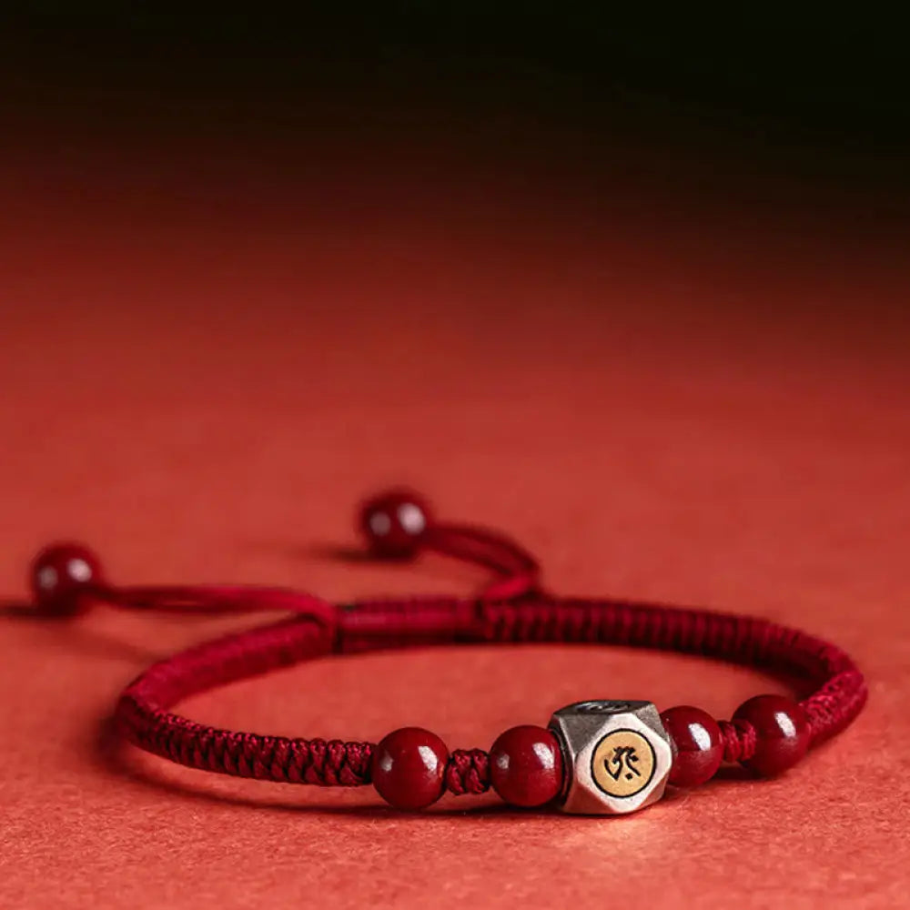 BWOOOH 925 Sterling Silver Chinese Zodiac Natal Buddha Cinnabar Calm Bracelet - BWOOOH - Bracelet